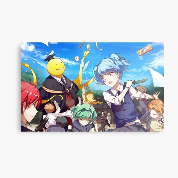 Assassination classroom Koro Sensei Itona Nagisa Karma Akabane Outdoor party Metal Print