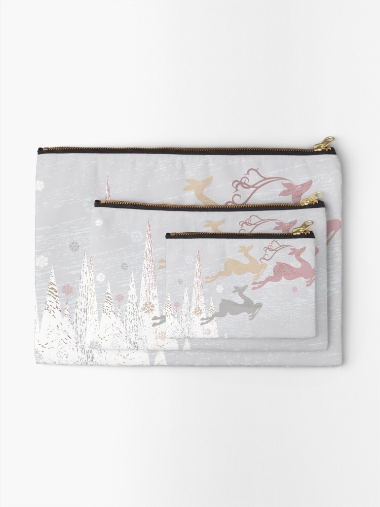 Alternate view of Flying Christmas Deer Zipper Pouch