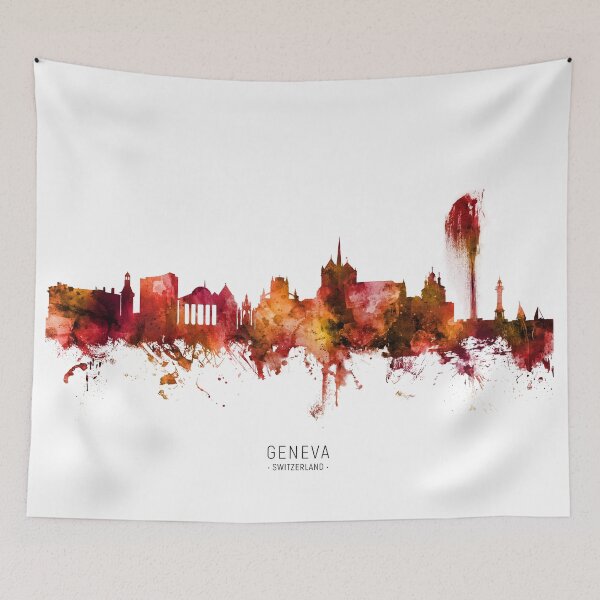 Item preview, Geneva Switzerland Skyline designed and sold by ArtPrints.