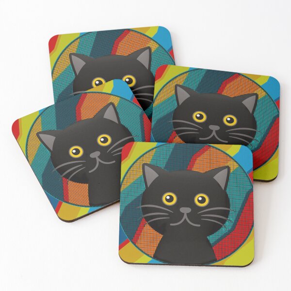 Item preview, Black Cat Retro Cat designed and sold by PurpleJelly.