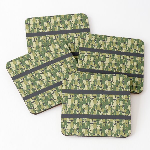 Item preview, Army Green Cat Camo Design on Black Background. designed and sold by cgroenewald.