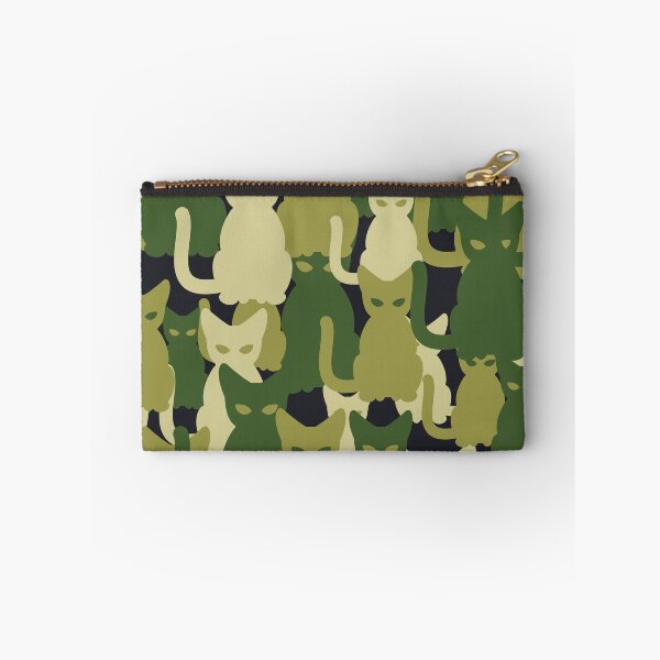 Item preview, Army Green Cat Camo Design on Black Background. designed and sold by cgroenewald.