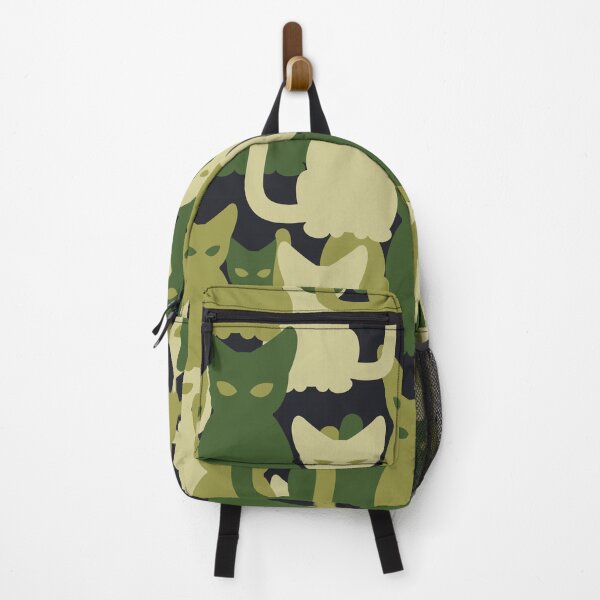 Item preview, Army Green Cat Camo Design on Black Background. designed and sold by cgroenewald.