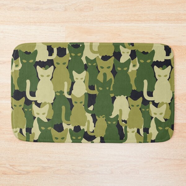 Item preview, Army Green Cat Camo Design on Black Background. designed and sold by cgroenewald.