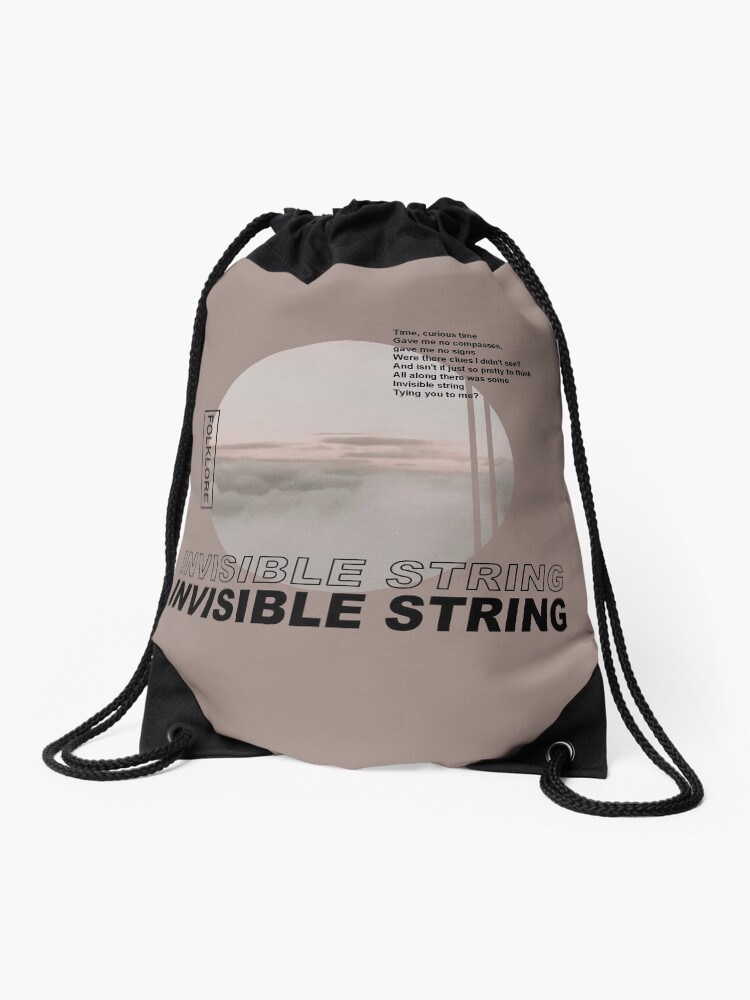 Thumbnail 1 of 3, Drawstring Bag, Invisible String Lyrics designed and sold by kacper0623.