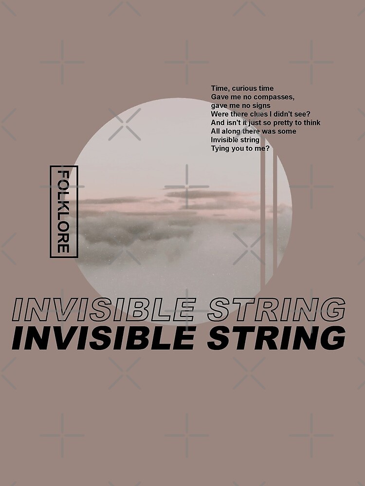 Thumbnail 3 of 3, Drawstring Bag, Invisible String Lyrics designed and sold by kacper0623.