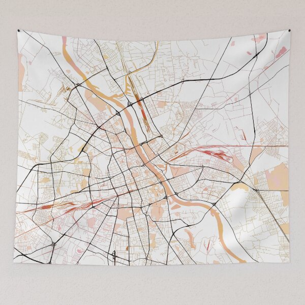 Item preview, Warsaw Poland Street Map Color designed and sold by IvonDesign.
