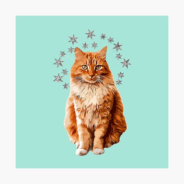 Item preview, "Lion Cat" - King Kitten Kitty Teal Crown Stars  designed and sold by CanisPicta.