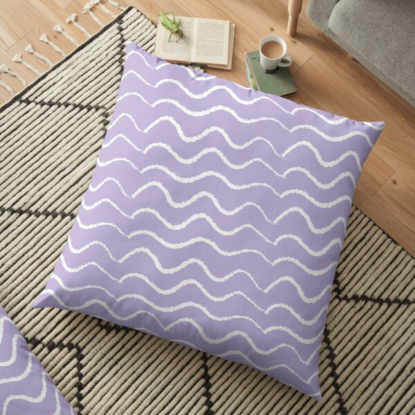 Waves on Purple Floor Pillow