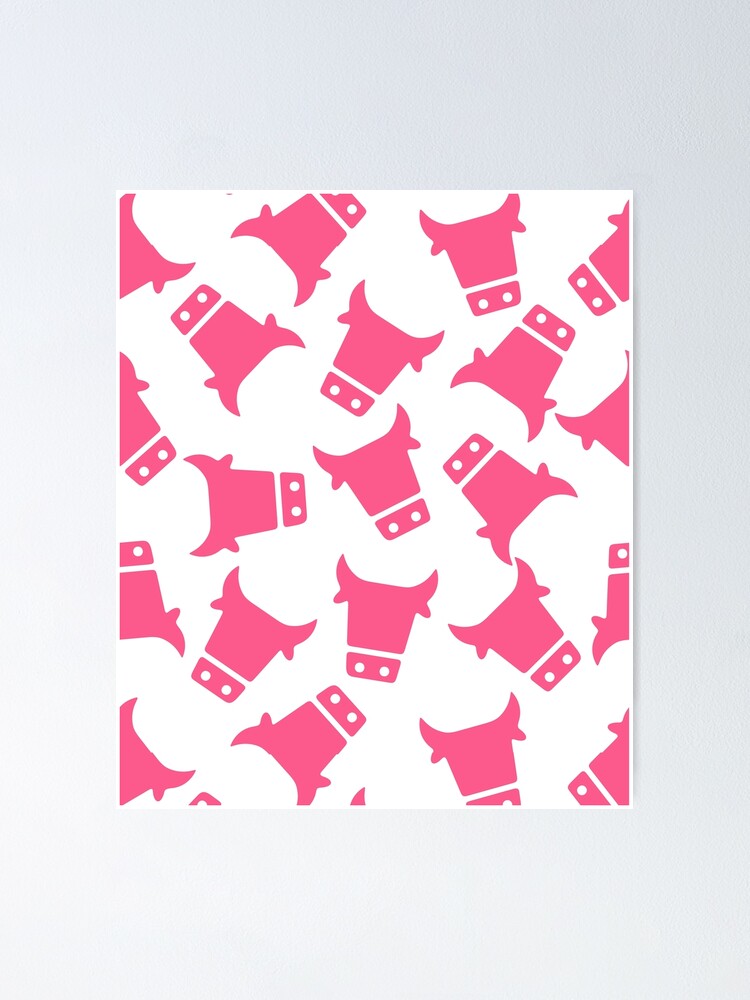 Flashy Pink Strawberry Cow Design Poster By Rohitpod7 Redbubble - bow tie cow roblox