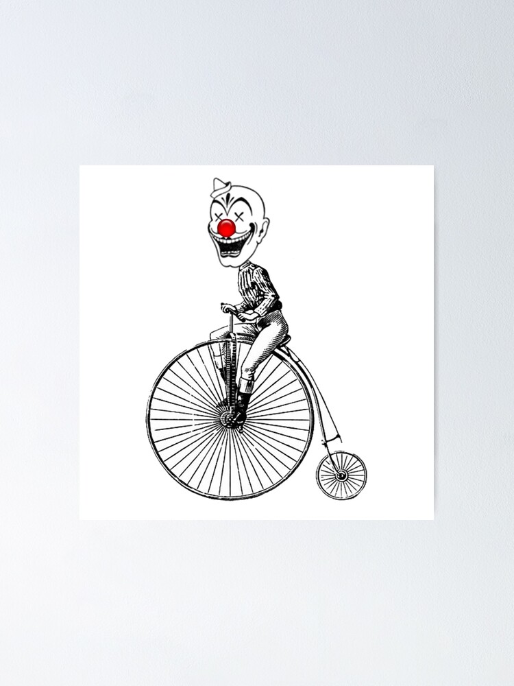 Clown Auf Einem Fahrrad Poster Von Vinpez Redbubble