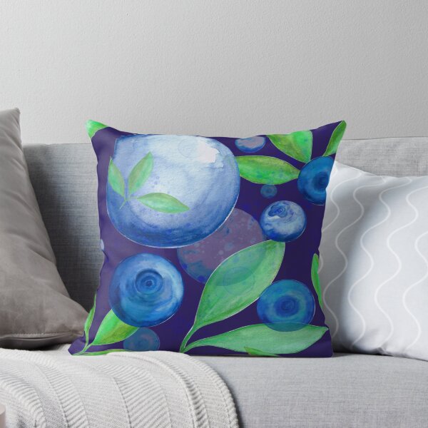 Item preview,  Blueberries fruit and leaves Abstract- watercolor art - trending designed and sold by August-E.