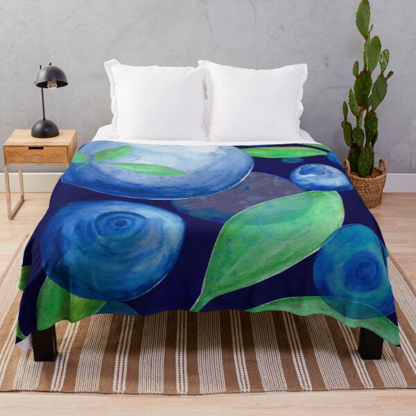 Item preview, Blueberries fruit and leaves Abstract- watercolor art - trending designed and sold by August-E.