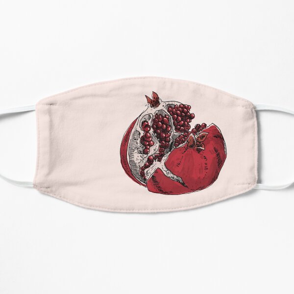 pomegranate drawing Flat Mask