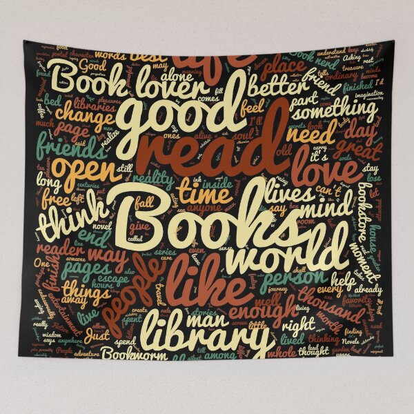 Item preview, Book lovers' wordcloud designed and sold by NerdySherds.