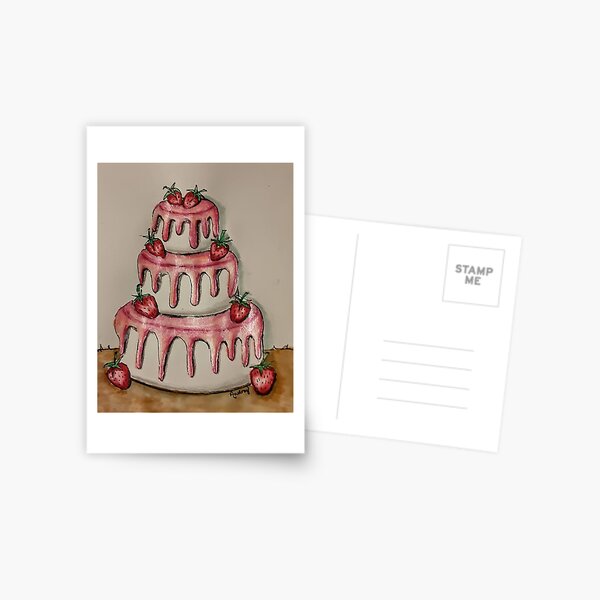 Strawberry Cake Postcard
