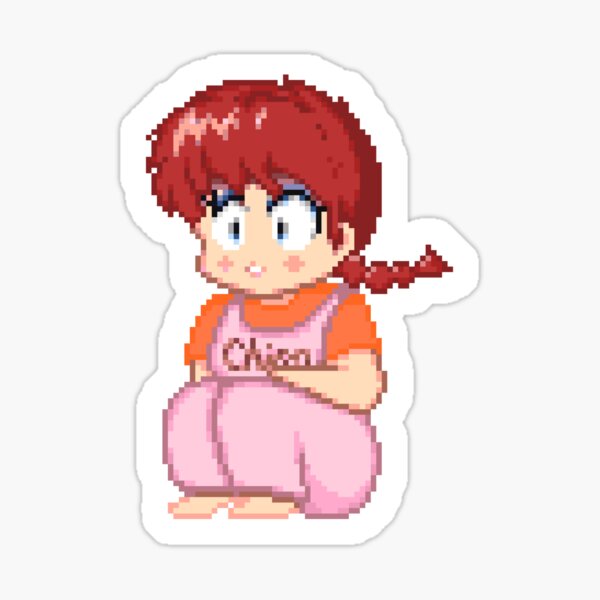 Ranma Saotome Kawaii - Pixel Art Original by Pixel Vixen Sticker