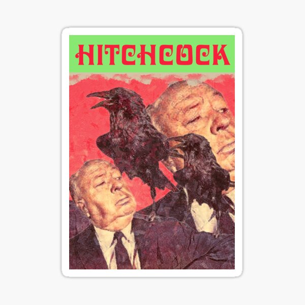 Item preview, Alfred Hitchcock Portrait with Birds Dark Humor from England Officially Licensed Fan Art designed and sold by Mauswohn.
