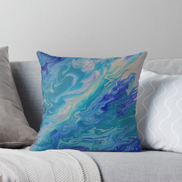 Item preview, Ocean blue tie dye abstract- shades of blue- bestseller- masks, mugs, pillows, tshirts designed and sold by August-E.
