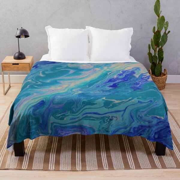 Item preview, Ocean blue tie dye abstract- shades of blue- bestseller- masks, mugs, pillows, tshirts designed and sold by August-E.