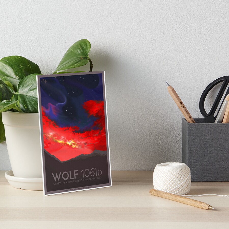 Art Deco Space Travel Poster Wolf 1061 B Art Board Print By Walford Designs Redbubble 