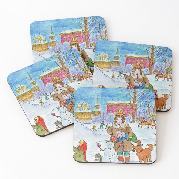 Item preview,  Mom and children on a winter walk. designed and sold by Yovin11.