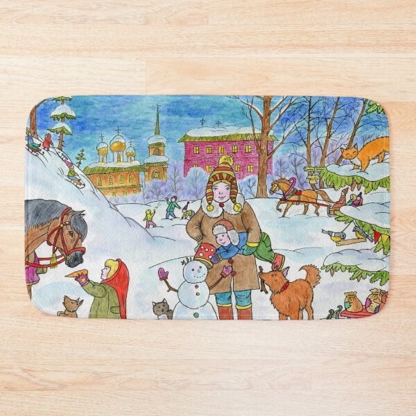 Item preview,  Mom and children on a winter walk. designed and sold by Yovin11.