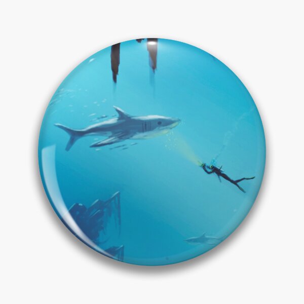 Item preview, underwater shark and diver designed and sold by shokA Design.