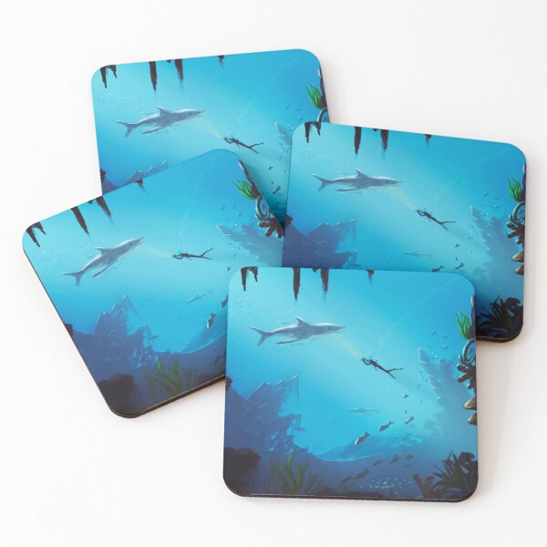 Item preview, underwater shark and diver designed and sold by shokA Design.