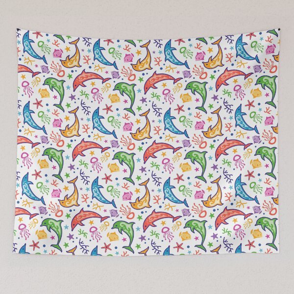 Item preview, Cute Dolphin Pattern - Colorful Underwater Pattern designed and sold by Bangtees.
