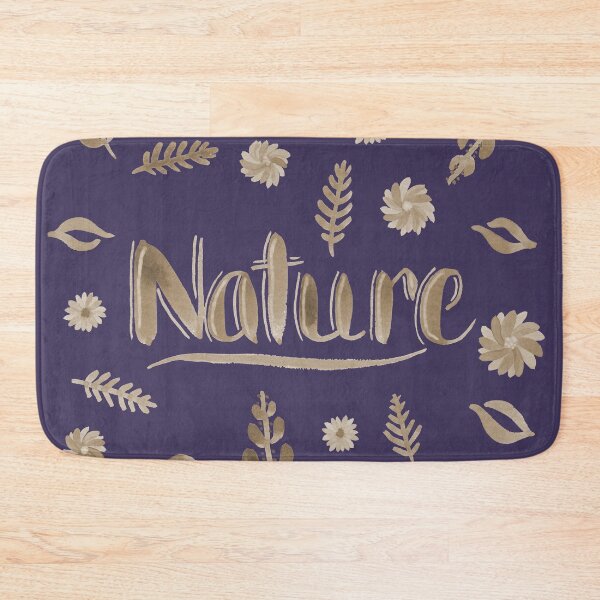 Item preview, Sepia Watercolor Brush Lettering - Nature with Leaves and Flowers on Deep Violet designed and sold by Karen McFarland.