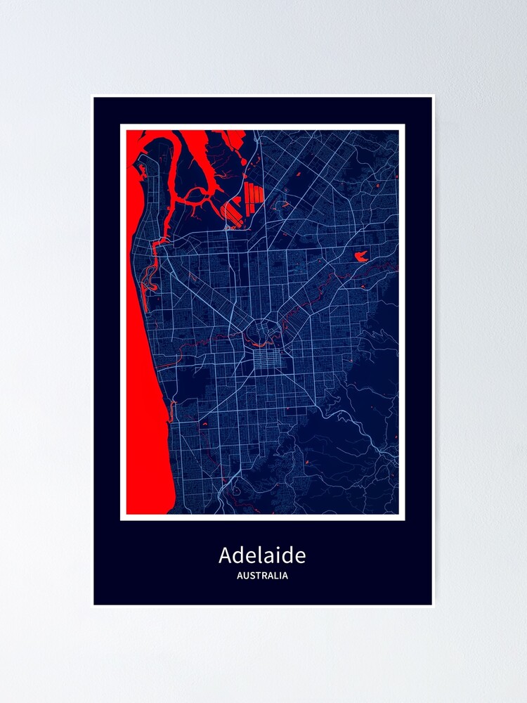 "Adelaide Map Print, Adelaide Map Poster, Adelaide Map Wall Art