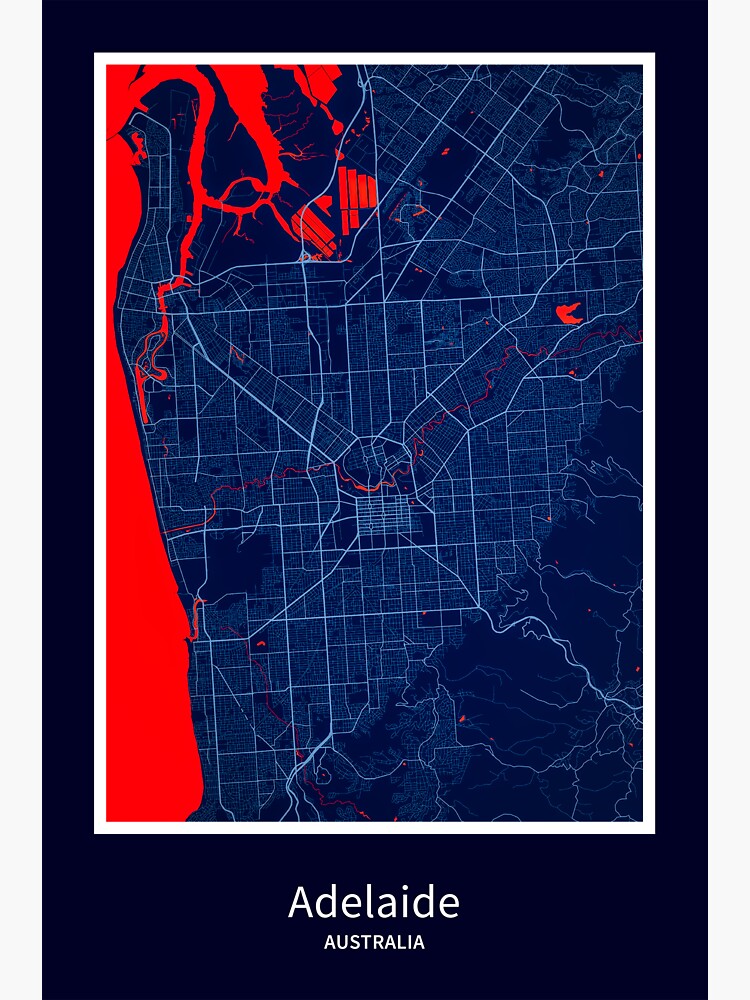 "Adelaide Map Print, Adelaide Map Poster, Adelaide Map Wall Art