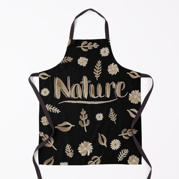 Item preview, Sepia Watercolor Brush Lettering - Nature with Leaves and Flowers on Black designed and sold by Karen McFarland.
