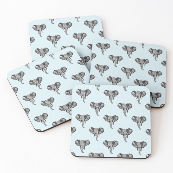 Item preview, Grey African Elephant Heads Pattern designed and sold by Sebastian Grafmann.