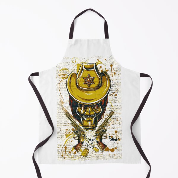 Item preview, Monkey Cowboy Skull with Twin Guns designed and sold by BALONROSU.