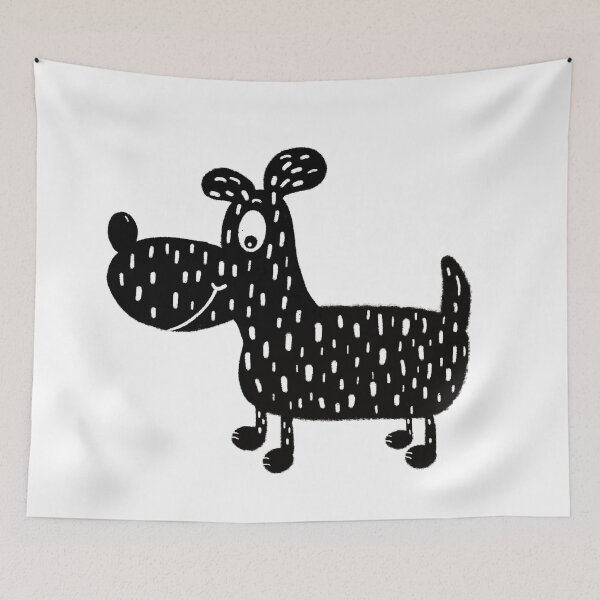 Item preview, Black and white dog nr3 designed and sold by KateCrafts.