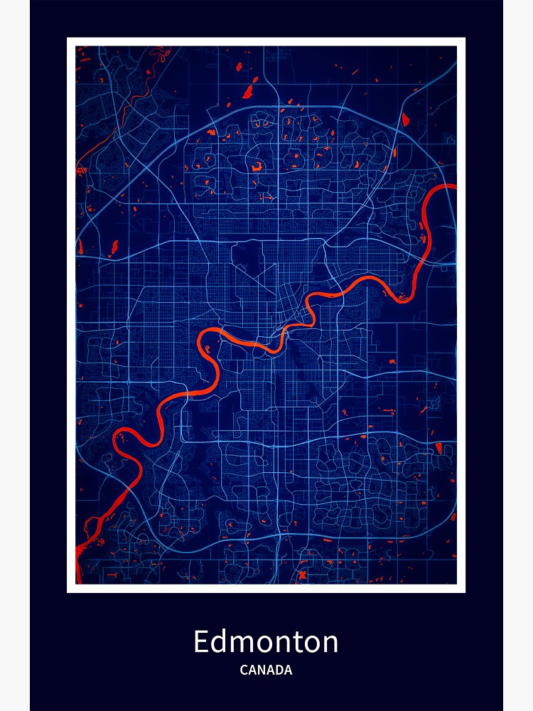 "Edmonton Map Print, Edmonton Map Poster, Edmonton Map Wall Art, Edmonton City Map, Map of