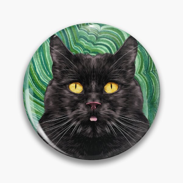 Item preview, Crystal Cats - Bombay Black Cat and Malachite designed and sold by ThreeHaresMedia.