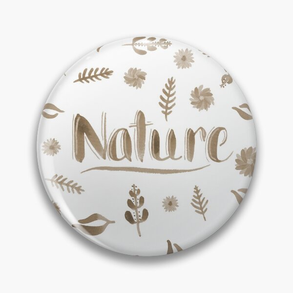 Item preview, Sepia Watercolor Brush Lettering - Nature with Leaves and Flowers on White designed and sold by Karen McFarland.