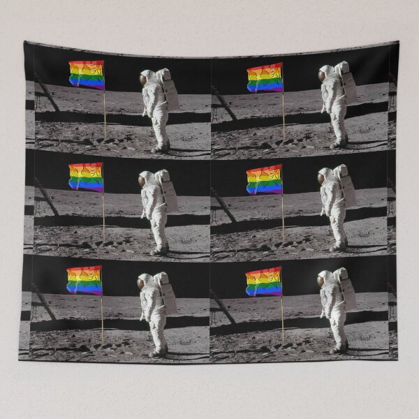 Item preview, LGBTQ Flag On The Moon designed and sold by hadicazvysavaca.