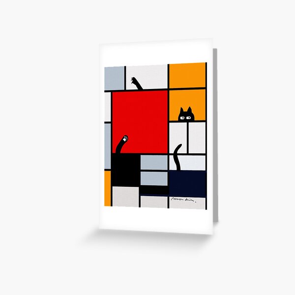 Artikel-Vorschau von mondrian Malerei plus Katze, designt und verkauft von Mitra Farmand.