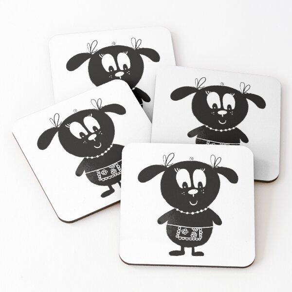 Black and white dog nr4 Coasters (Set of 4)