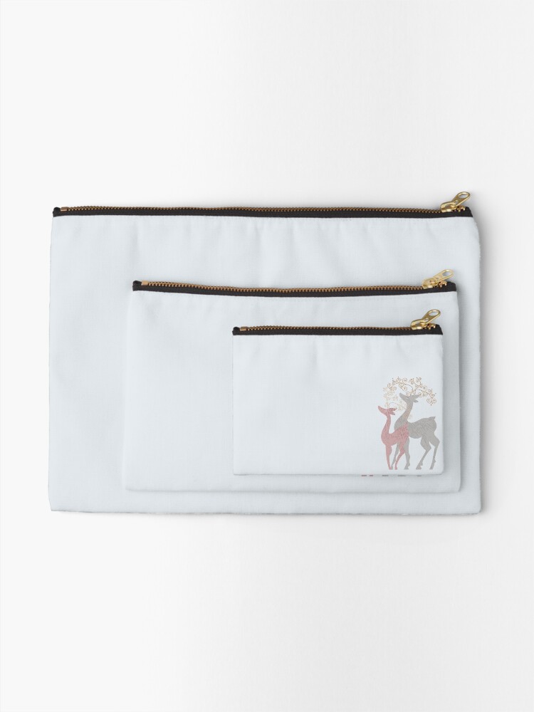 Alternate view of Couple of Deer Zipper Pouch