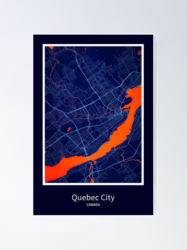 "Quebec City Map Print, Quebec City Map Poster, Quebec City Map Wall