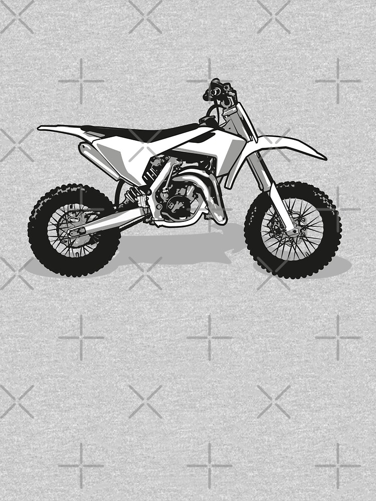 Motocross // grey green background black white and grey motorcycles | Kids  T-Shirt