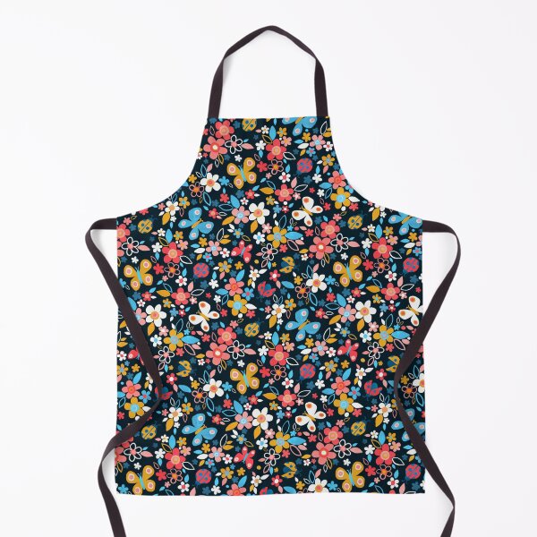 Item preview, Ditsy Bugs and Butterflies Floral on Black designed and sold by micklyn.