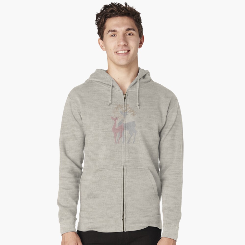Couple of Deer Zipped Hoodie