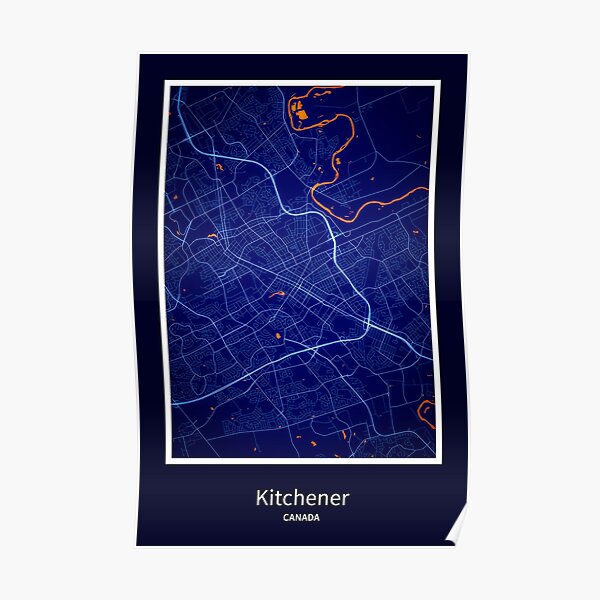 "Kitchener City Map Print, Kitchener City Map Poster, Kitchener City