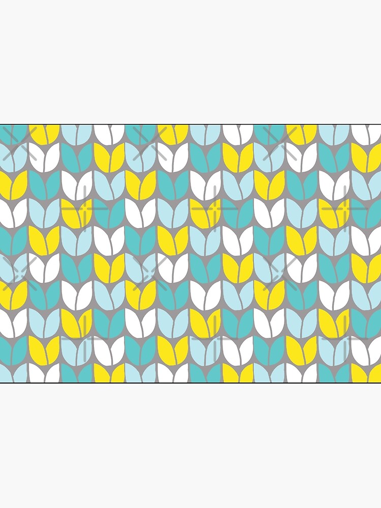 Tulip Knit (Aqua Gray Yellow) by beththompsonart